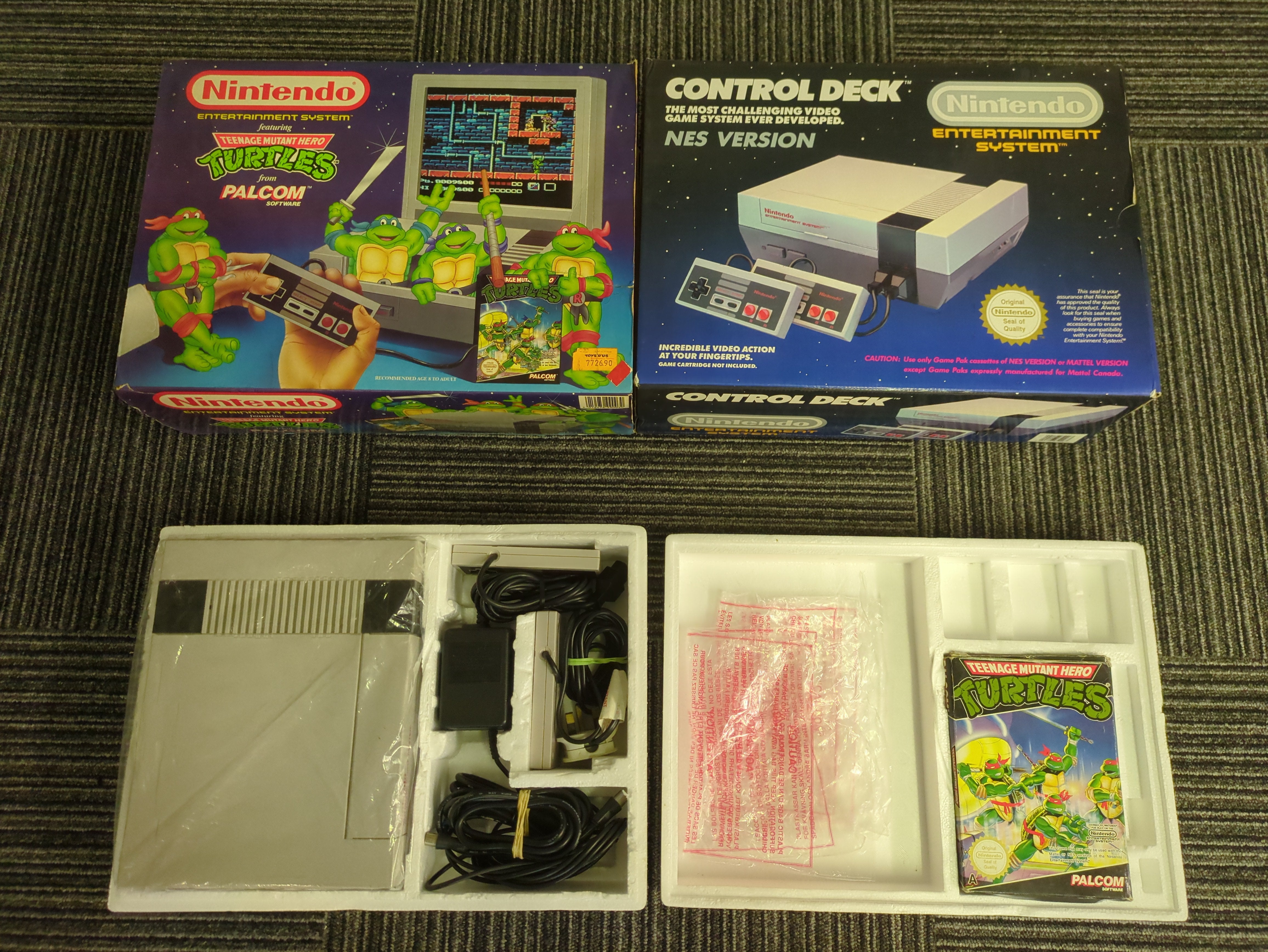 Teenage Mutant Hero Turtles NES Nintendo Entertainment System Boxed Console Teenage Mutant Hero Turtles NES Nintendo Entertainment System Boxed Console